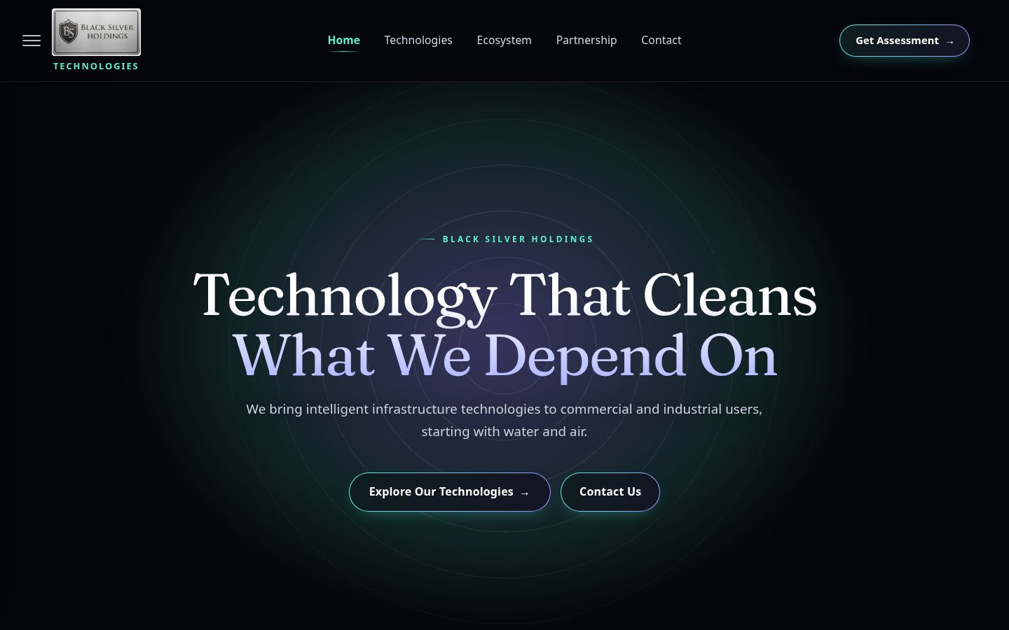 Black Silver Holdings home page: Technology That Cleans What We Depend On
