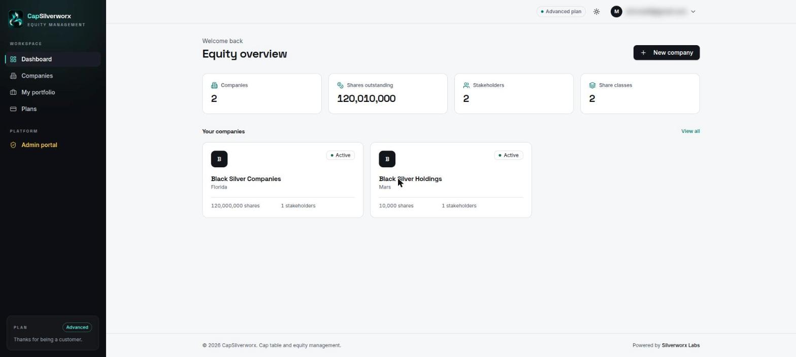 Dashboard: your companies at a glance
